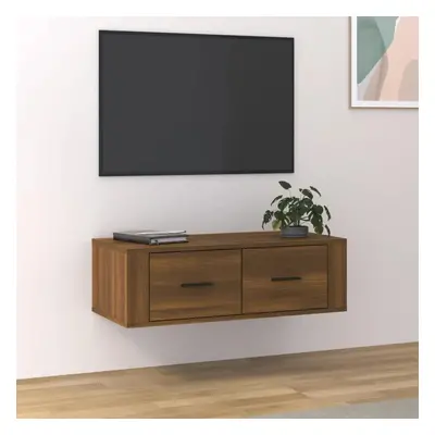 Závěsná TV skříňka hnědý dub 80 x 36 x 25 cm kompozitní dřevo