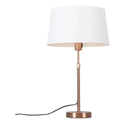 Stolní lampa měděná se stínidlem bílá 35 cm nastavitelná - Parte