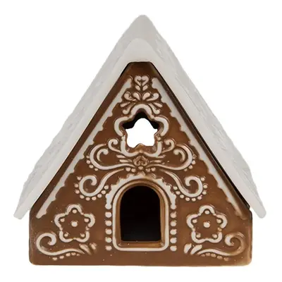 Porcelánový svícen perníková chaloupka Gingerbread House - 8*7*7 cm