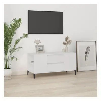 TV skříňka bílá 102x44,5x50 cm kompozitní dřevo