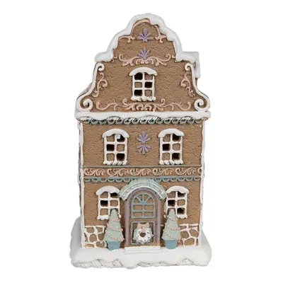 Hnědá svítící perníková chaloupka Gingerbread House - 12*9*20 cm / 3*AAA