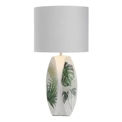 Bílo-zelená stolní lampa s textilním stínidlem (výška 59 cm) Palma – Candellux Lighting