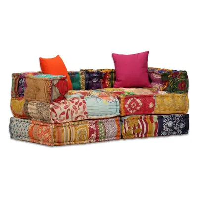 2místný modulární pouf patchwork textil