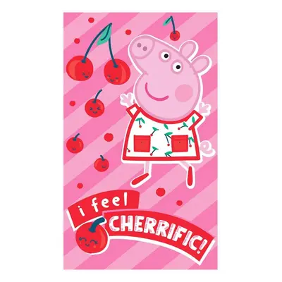 Dívčí ručník Prasátko Peppa - motiv I Feel Cherrific - 100% bavlna - 30 x 50 cm