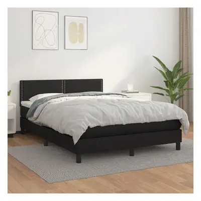 Box spring postel s matrací černá 140x200 cm umělá kůže