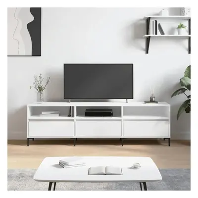 TV skříňka bílá 150 x 30 x 44,5 cm kompozitní dřevo