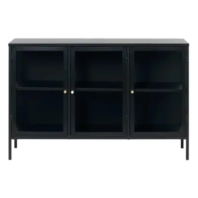 Černá kovová vitrína 132x85 cm Carmel – Unique Furniture