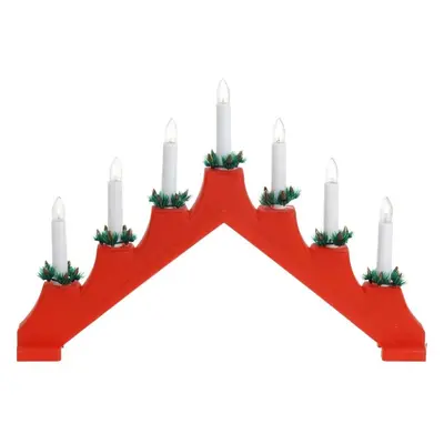 Vánoční svícen Candle Bridge červená, 7 LED