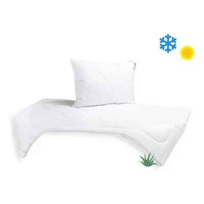 SET Přikrývka Aloe Vera 140x200cm celoroční 850g + Polštář UNICO AloeVera 70x90cm 900g