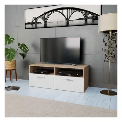 TV stolek kompozitní dřevo 95 x 35 x 36 cm dub a bílý