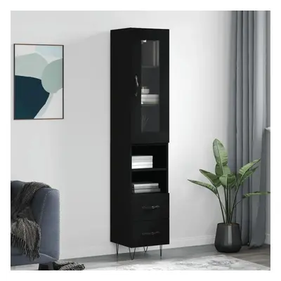 Skříň highboard černá 34,5 x 34 x 180 cm kompozitní dřevo