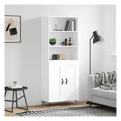 Skříň highboard bílá 69,5 x 34 x 180 cm kompozitní dřevo