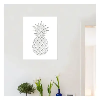 dřevo života Dřevěná dekorace na zeď ANANAS Rozměry (cm): 20x25, Zvolte barvu dekoru: Bílá