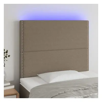 Čelo postele s LED taupe 80x5x118/128 cm textil