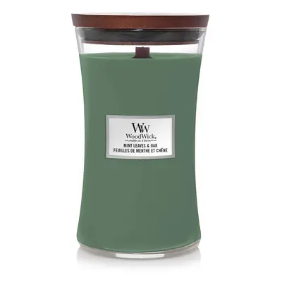 WoodWick vonná svíčka s dřevěným Mint Leaves & Oak 609g