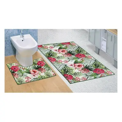 Bellatex Koupelnová sada 3D tisk Ibišek, 60 x 100 cm, 60 x 50 cm