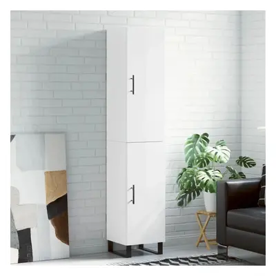 Skříň highboard bílá s vysokým leskem 34,5x34x180 cm kompozit