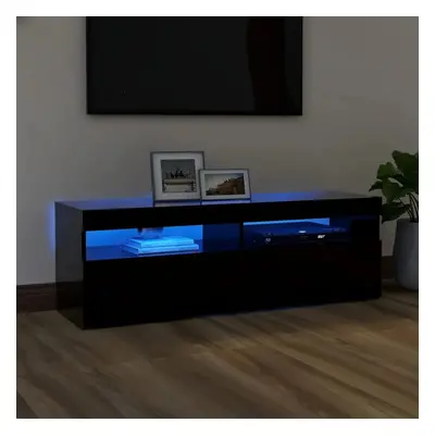 TV skříňka s LED osvětlením černá 120 x 35 x 40 cm