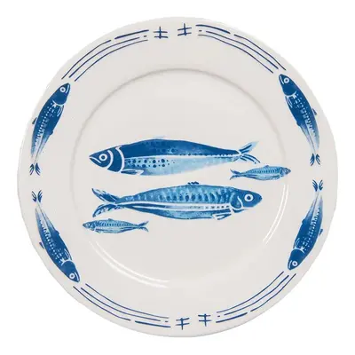 Porcelánový dezertní talíř s rybkami Fish Blue - Ø 20*2 cm