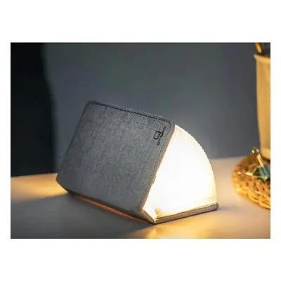 Šedá LED stolní lampa s textilním stínidlem (výška 2,5 cm) Booklight – Gingko