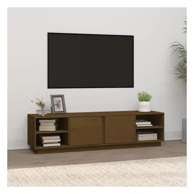 TV skříňka medově hnědá 156 x 40 x 40 cm masivní borové dřevo