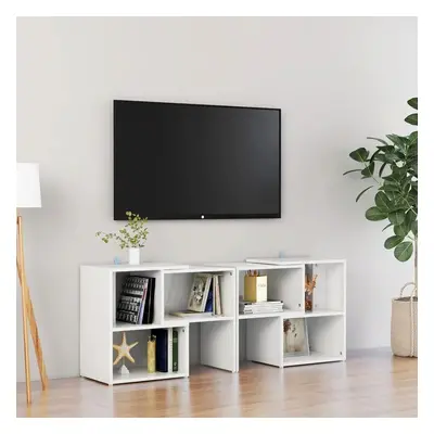 TV skříňka bílá s vysokým leskem 104x30x52 cm kompozitní dřevo