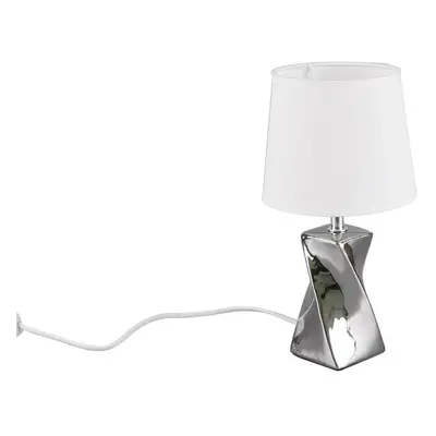 Stolní lampa ve stříbrné barvě s textilním stínidlem (výška 28 cm) Abeba – Trio