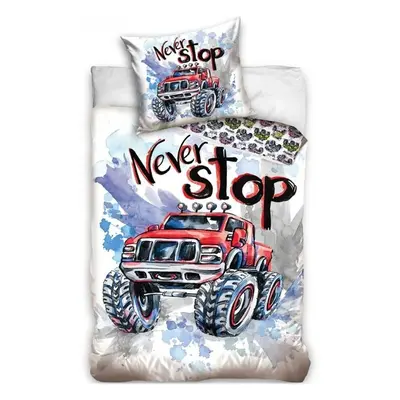 Bavlněné ložní povlečení Monster Truck - Never Stop - 100% bavlna Renforcé - 70 x 90 cm + 140 x 