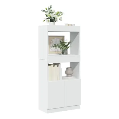 Skříň highboard bílá 63 x 33 x 140 cm kompozitní dřevo