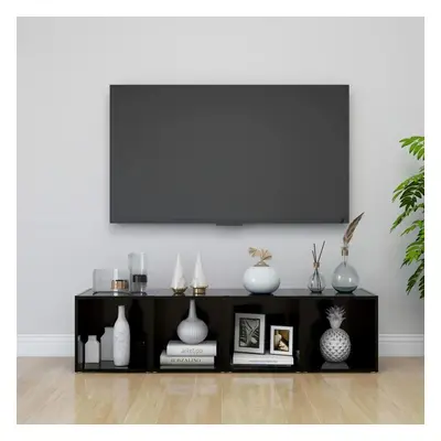 TV stolky 4 ks černé 37 x 35 x 37 cm kompozitní dřevo