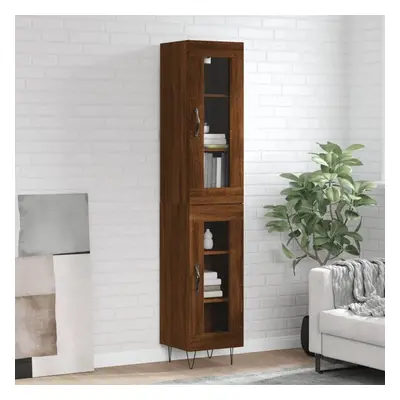 Skříň highboard hnědý dub 34,5 x 34 x 180 cm kompozitní dřevo