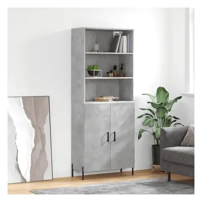 Skříň highboard betonově šedá 69,5x34x180 cm kompozitní dřevo