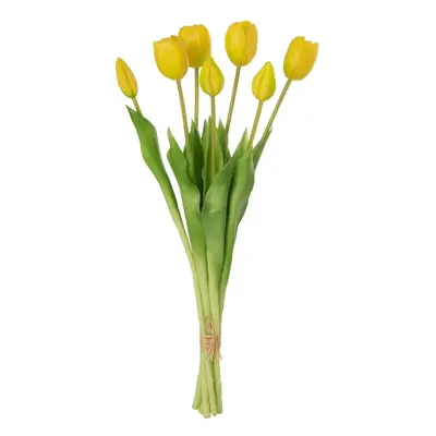 Kytice 7ks žlutých realistických tulipánů - 45cm