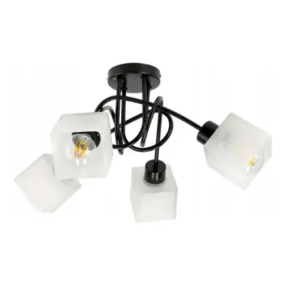 BERGE LED závěsná lampa LOFT - 4xE27 - CUBE WHITE