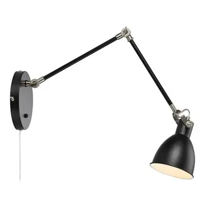 Černá nástěnná lampa Markslöjd House, délka ramene 84,5 cm