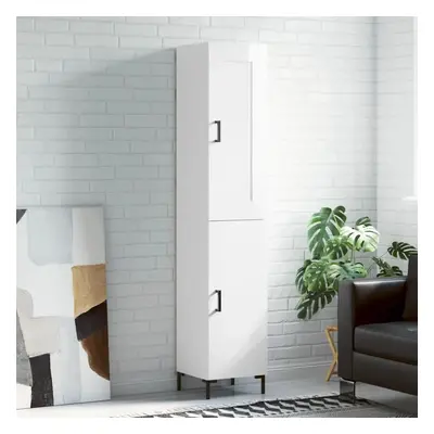 Skříň highboard bílá s vysokým leskem 34,5x34x180 cm kompozit