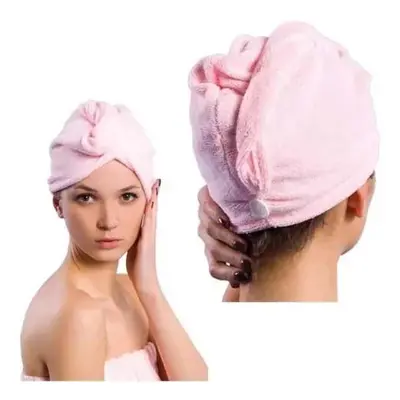 Zaparkorun Ručník - turban na vysoušení vlasů pro děti - růžový