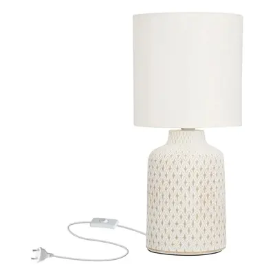 Krémová stolní lampa s textilním stínidlem (výška 32 cm) Iner – Candellux Lighting