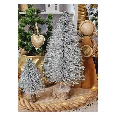 Dekorace zelený třpytivý vánoční stromeček Tree glitter - Ø 15*30 cm