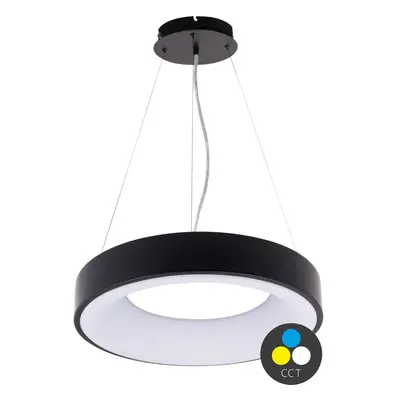 Černé závěsné LED svítidlo kulaté 480mm 48W CCT - T-LED - LED lustry a svítidla > LED stropní s