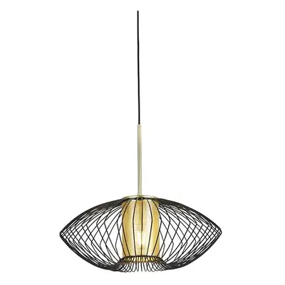 Designová závěsná lampa zlatá s černou 50 cm - Dobrado