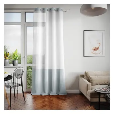 AmeliaHome Záclona Irvette Eyelets stříbrná, 140 x 250 cm