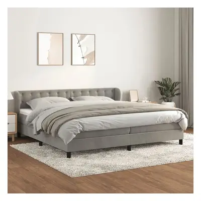 Box spring postel s matrací světle šedá 200x200 cm samet