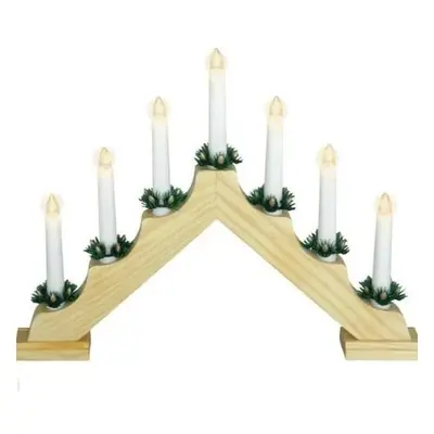 LED Dřevěný svícen Advent, 7x LED, 41 x 30 x 5,5 cm