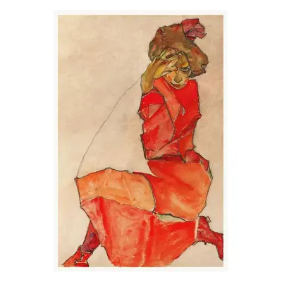 Obrazová reprodukce The Lady in Red, Egon Schiele