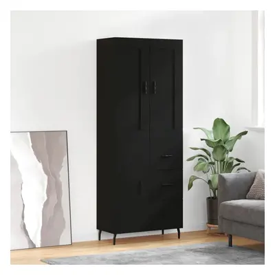 Skříň highboard černá 69,5 x 34 x 180 cm kompozitní dřevo