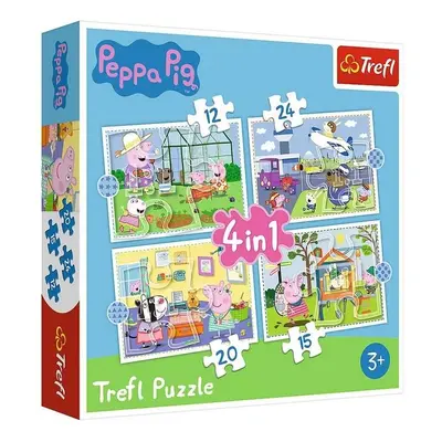 MR Dětské puzzle 4 v 1 - Prasátko Peppa - Peppa pig