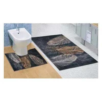 Bellatex Sada koupelnových předložek Pírko 3D, 60 x 100 cm, 60 x 50 cm