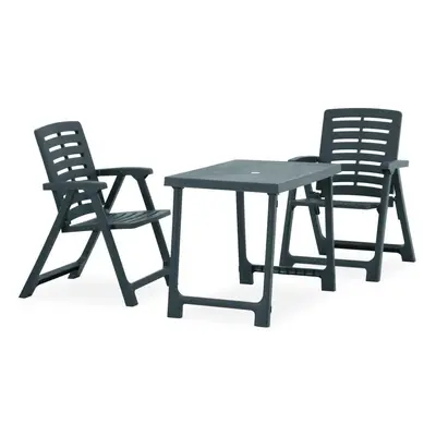 vidaXL 3dílný skládací bistro set plastový zelený