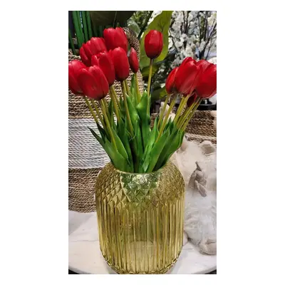 Kytice 7ks červených realistických tulipánů Tulips - 45cm